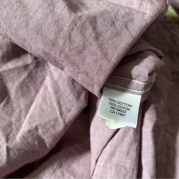 Banana Republic Factory Long Sleeve Palomino Check Button Up Shirt Mens XL Red - Picture 4 of 8